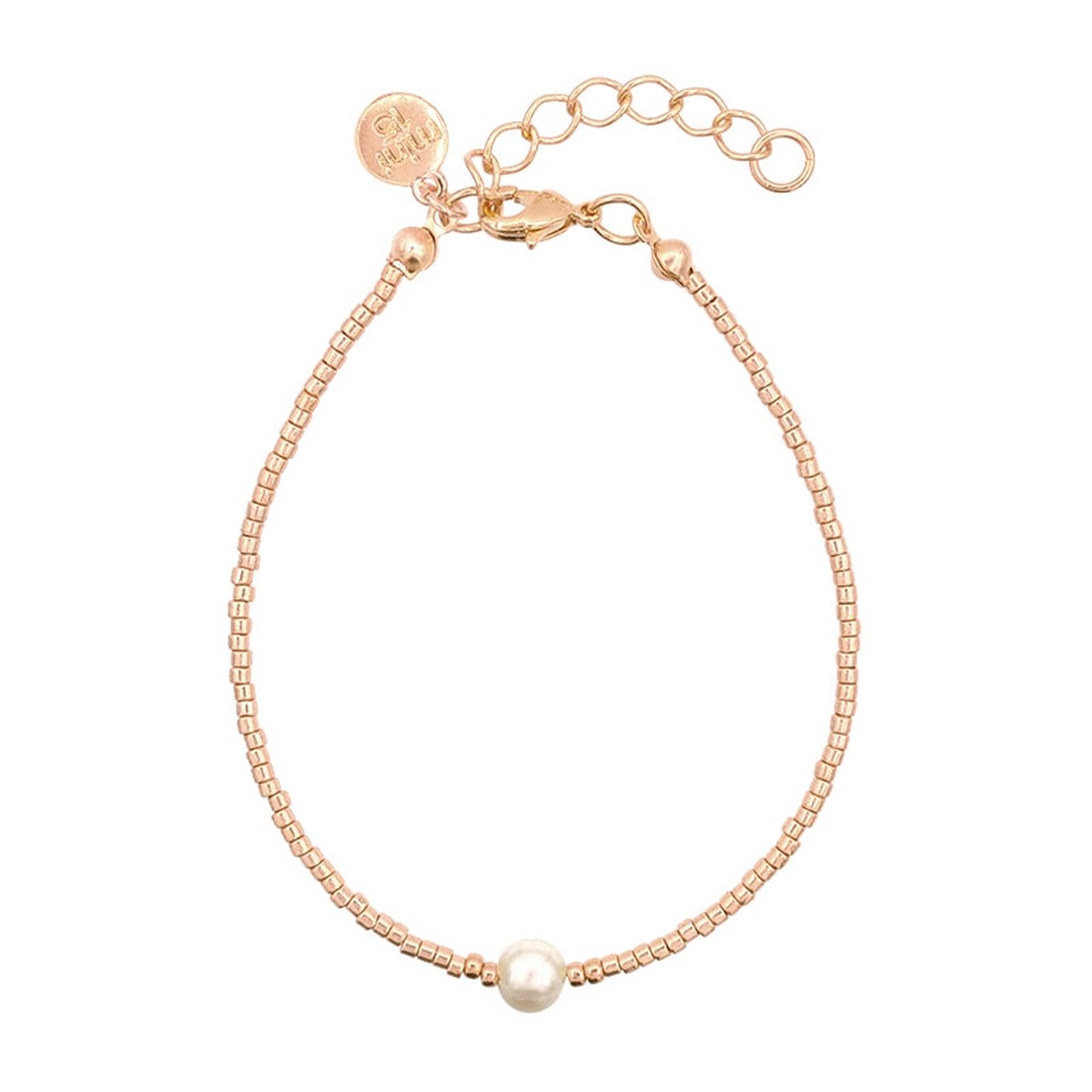 Mint15 Armband 'Simply Delicate - Pearl' met zoetwaterparel - Roségoud