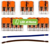 LEDatHOME - WAGO connector kit compatibel met 2x kabel voor 5 gat plafondkap
