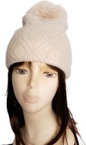 Gebreide muts wit- Deels wol , Unisex - Gebreide beanie muts - One size| Wandelen|  Fietsen| Skiën| Fietsen| Sinterklaas cadeau| Kerstcadeau