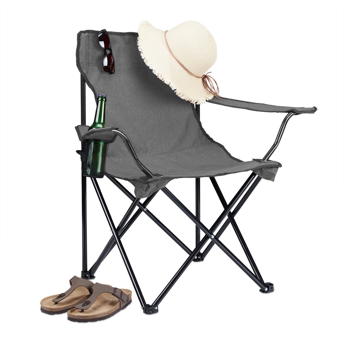 qeedo Johnny XL Campingstoel Opvouwbaar (tot 150 kg), Klapstoel met een Mesh Bekerhouder qeedo Johnny XL Campingstoel Opvouwbaar (tot 150 kg), Klapstoel met een Mesh Bekerhouder