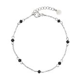 Mint15 Armband 'Little Chain & Dots - Black' - Zilver RVS/Stainless Steel
