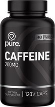 PURE Caffeine - 120 V-Caps - 200mg - pillen - cafeïne - vegan capsules