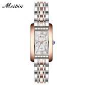 Longbo - Meibin - Dames Horloge - Rosé/Zilver/Rosé/Zilver - 21*36mm (Productvideo)