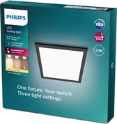 Philonext Led-plafondlamp, 48 W, koudwit, 6500 K, 5000 lm, plafondlamp, dun, modern, plafondlamp voor hal, slaapkamer, badkamer, keuken, woonkamer ( vierkant
