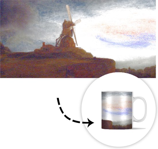 Tasse - Tasse à café - Le Moulin - Peinture de Rembrandt van Rijn - Tasses - 350 ML - Tasse - Tasses à café - Tasse à thé - Décoration Sinterklaas - Cadeaux pour enfants - Chaussures cadeaux Sinterklaas