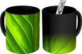 Magische Mok - Foto op Warmte Mok - Foto van een lichtgroen botanisch blad - 350 ML