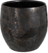 J-Line Bloempot Antique Smokey Keramiek Zwart Large