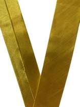 Biaisband goud - satijn - 20 mm breed - rol van 5 meter