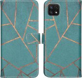iMoshion Design Softcase Book Case Samsung Galaxy A22 (5G) hoesje - Blue Graphic