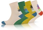 Grappige sokken | Kleurrijke halfhoge wiet sokken met katoen | Huissokken | Warme sokken | Coole sokken | Cadeau | dames sokken |4 paar