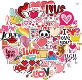 Love stickers 50 stuks - Verliefd - Valentijn stickers - Love plaatjes - Stickers volwassenen - Stickers kinderen - Laptop stickers