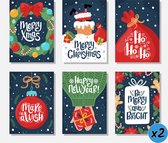 Cheerful Set Extra Large Christmas Cards (A5) Avec Enveloppes - 12 Pièces