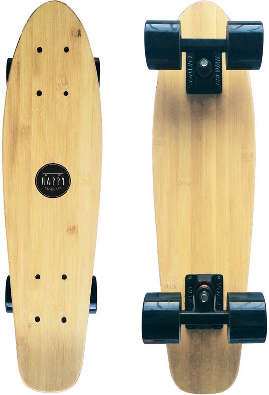 spectrum Het eens zijn met koepel Happy Products - Penny board deluxe - Skateboard 22 inch - Longboard bamboe  - mini... | bol.com