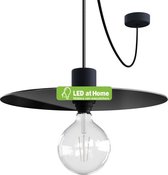 LEDatHOME – IP65 Strijkijzersnoer - hangende BADKAMER / buitenlamp met kap - 5 m textielkabel - IP65 waterdichte lamphouder en plafondkap - inclusief LED – lamp