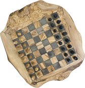 Schaakbord Olijfolie & Honing - Schaakspel - Schaakstukken - Schaakset - Schaken - cadeau - Bordspel - Handgemaakt