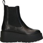 Sacha - Dames - Zwarte chelsea boots met plateauzool - Maat 37