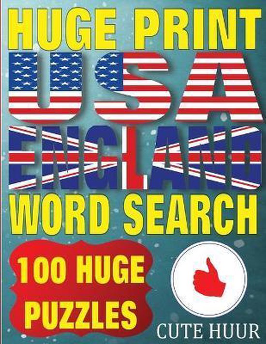 Huge Print Word Search- Huge Print USA &amp; England Word Search, Cute Huur ...
