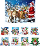 Crafterman™ Diamond Painting Volwassenen VOORDEEL SET VAN 2 STUKS - Kerstman met slee 30x40cm & 8 stuks 3D kerstkaarten - Met 2 E-books