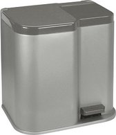 Curver -duopedaalemmer -zilver/antraciet -15+6ltr