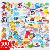 Stickers 100 stuks mix kinderen | vinyl stickerbomb dieren vissen zeedieren ST07