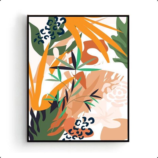 Design Poster Tropische Botanische Planten Abstract 101 - Botanische / Tropische Bladeren - Planten Poster - Muurdecoratie - 70x50cm - PosterCity