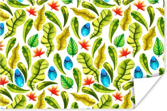 Poster Jungle - Design - Tropische bladeren
