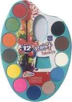 Schilderen - Verven - Palet - schilderspalet - Waterverf - 12 Kleuren - Paint Tablet - Van Grafix