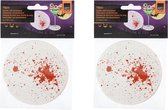 Halloween Onderzetters Met Bloedvlekken 9,8 Cm Wit/rood ( 2 x a 10 stuks)