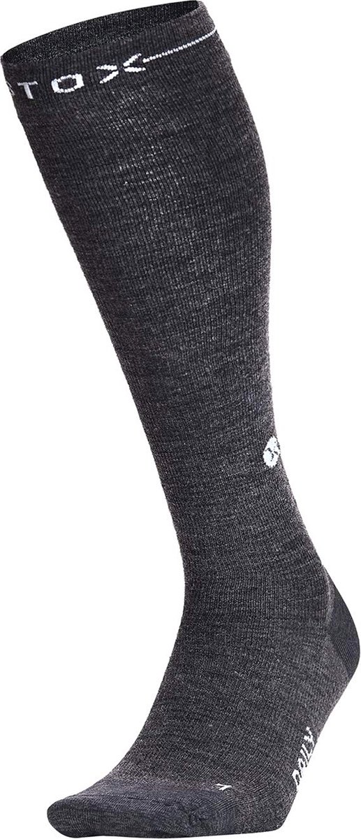 STOX Energy Socks Merino Everyday Sokken Heren - Compressiekousen - Donkergrijs / Wit - Merino Wol Compressie Sokken - Naadloos - Steunkousen - Maat: 43-47
