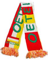 Sjaal met tekst Oeteldonk dubbel gebreid | Carnaval Den Bosch | 11 November | rood wit geel | feest souvenir | 150x17 cm