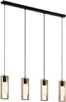 EGLO Littleton hangende plafondverlichting Flexibele montage Zwart, Hout E27 A,A+,A++,B,C,D,E