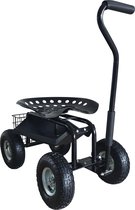 AXI AG22 Siège de jardin sur roues en Noir - Tabouret pour jardinier avec bac de rangement - Chariot pour le jardinage en métal avec charge max. 150 kg
