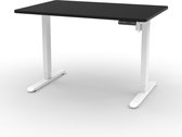 Wobblez Zit-Sta bureau elektrisch verstelbaar in hoogte 71-114cm | Zwart tafelblad 120x80cm | Wit frame