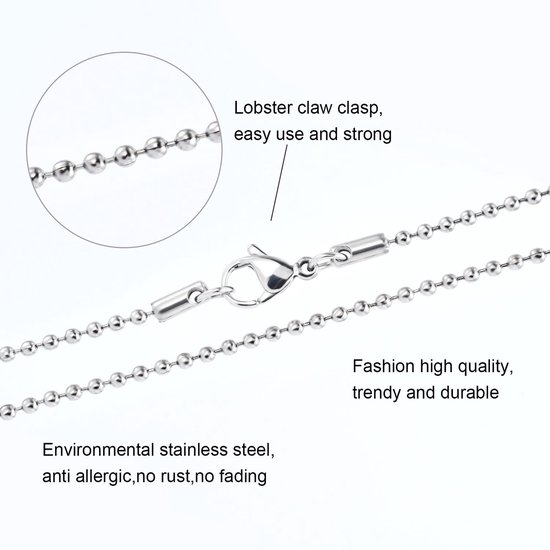 Chaînes AB - Collier - Chaîne dorée - Boule - Chaîne boule - 3mm - Or - Plaqué or - Plaqué or - 18K - 50cm