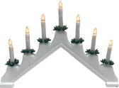Christmas Decoration kaarsenbrug - 41 x 6 x 30 cm -hout - wit -7 leds