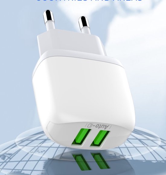 LDNIO A2219 2.4A Deux USB EU Plug Chargeur Mural Rapide USB-C Pour Téléphone Mobile Samsung Huawei P30 P40 Pro MI10 Mi10 Note 9 S20 S21