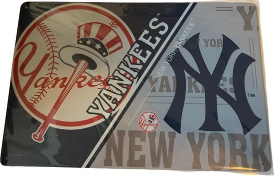 USArticlesEU - Plaque d'immatriculation en métal - Yankees de New York - Baseball - Baseball - MLB - Décoration murale