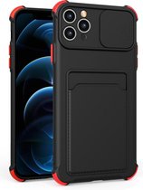 GSMNed – iPhone 12 Zwart – hoogwaardig PU Case – iPhone 12 Zwart – Card case – shockproof