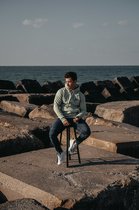 Malelions Men Split Hoodie- Sage Green/Black - XL