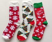 Kerstsokken-3 Paar-Christmas Socks-Unisex-36/39-Kerstcadeau-Hoge Kwaliteit