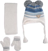 Kitti 3-Delig Winter Set | Muts (Beanie) met Fleecevoering - Sjaal - Handschoenen | 1-4 Jaar Jongens | Casual-01 (K2160-08)