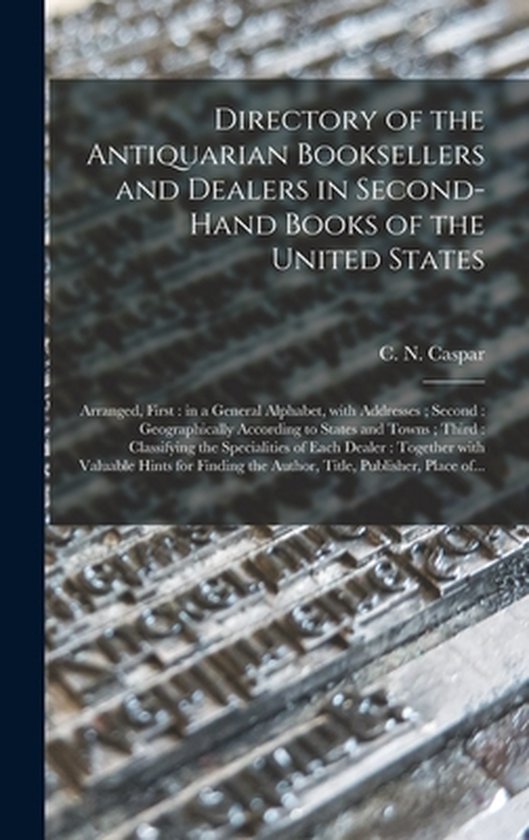 Directory of the Antiquarian Booksellers and Dealers in Seco ... - cover