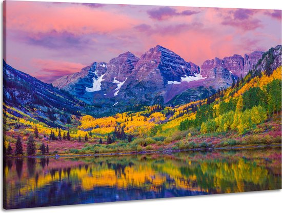 Schilderij - Kleurrijk Aspen, Colorado USA, 100x70cm. Premium print