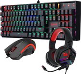 Redragon Gaming Set - Mitra RGB & Ajax RGB & Nothoraus | Gaming muis met LED verlichting (3.200 DPI) Gaming toetsenbord met RGB verlichting en hoogwaardig kwaliteit (blue switches)