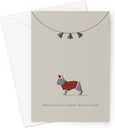 Hound & Herringbone - Blue French Bulldog Christmas Card - Blue French Bulldog Festive Greeting Card