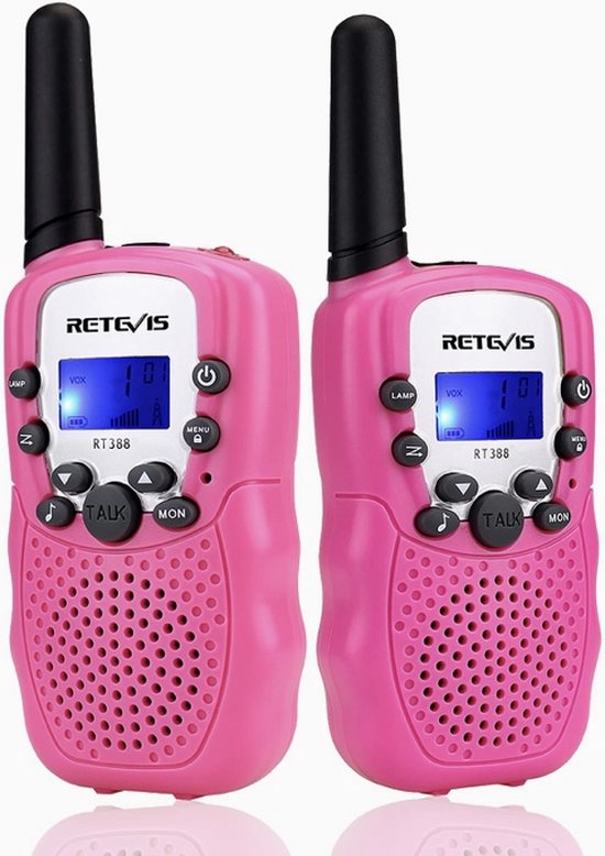Talkie-walkie Enfant Retevis RT388 - 8 Canaux, Lampe Torche, VOX, Portée Jusqu'à 1 Km - Bleu Cyan