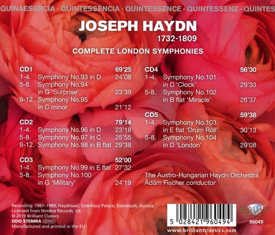 The Austro-Hungarian Haydn Orchestra, Adam Fischer - Quintessence Haydn: Complete London Symphonies (CD) - The Austro-Hungarian Haydn Orchestra, Adam Fischer