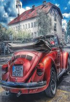 Denza - Diamond painting VW met surfplank 40 x 50 cm volledige bedrukking ronde steentjes direct leverbaar - kever - volkswagen - stad - peace -