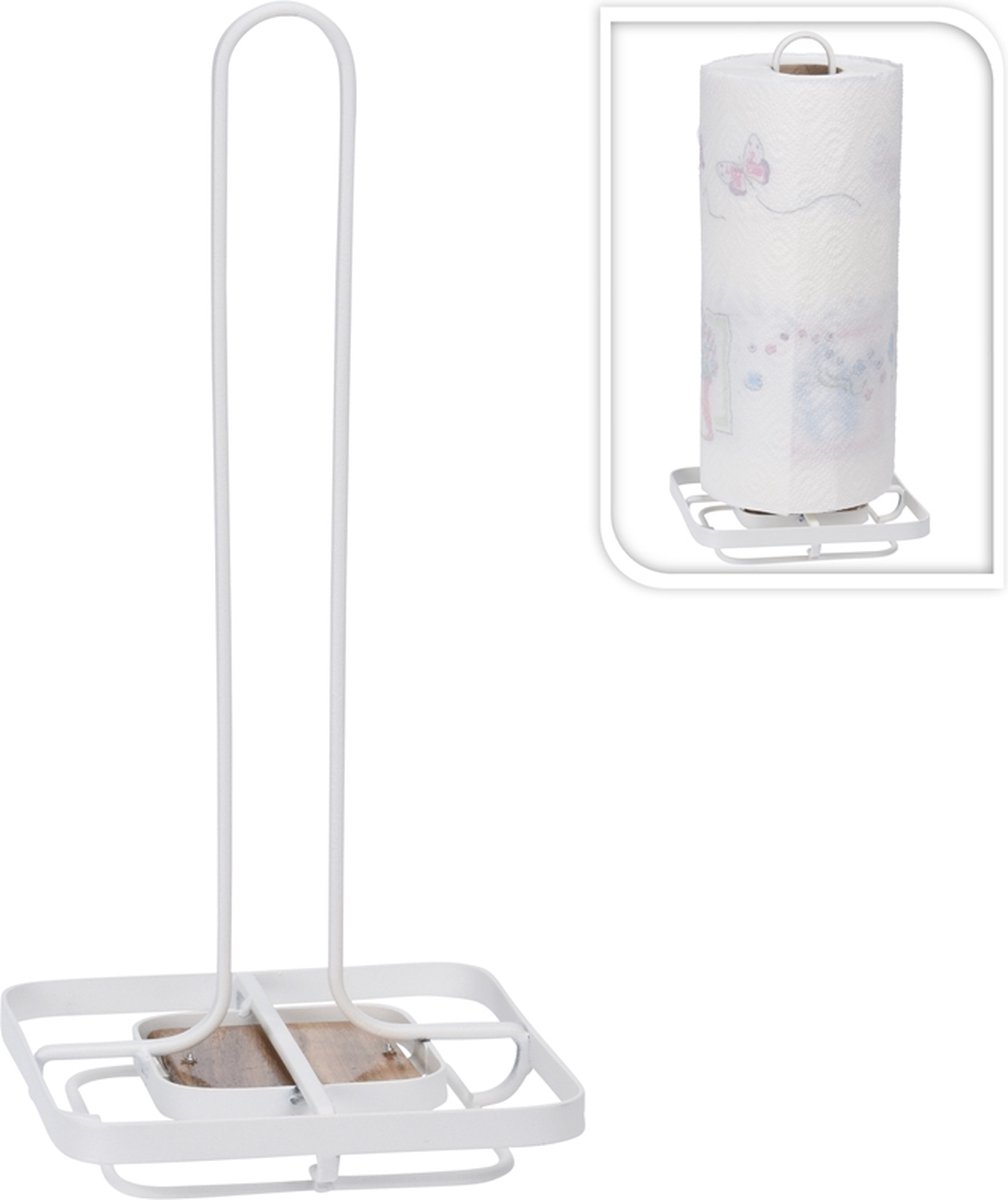 Keukenrolhouder van wit metaal Excellent Houseware