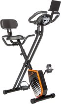 Skandika Foldaway X-1000 Plus Hometrainer Fiets – Hometrainers - Fitnessbike – Hometrainer fiets inklapbaar - Opvouwbaar X-bike F-bike met handpulssensoren, Bluetooth-computer, tab